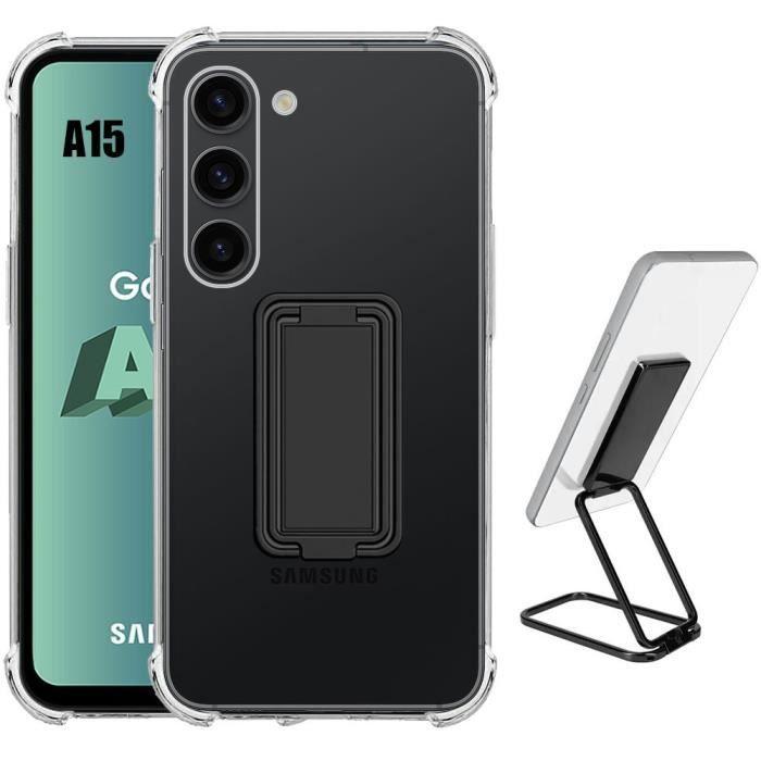 Coque - samsung - galaxy a15 4g-5g - silicone transparent - antichoc - support pliable