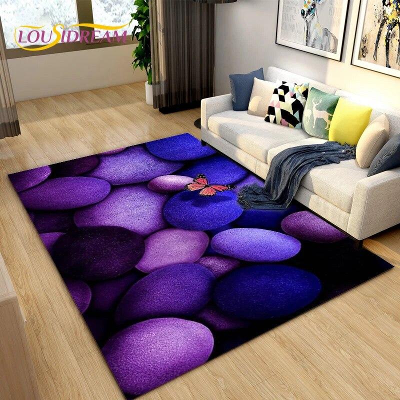 3D Color Cobblestone Stone Area Rug,Carpet Rug for Living Room BedRoom Decoration,Kitchen Doormat Bathroom Anti-slip Floor Mat