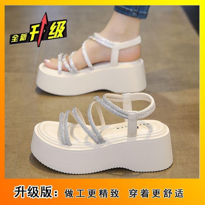 Spring and summer versatile fairy style with skirt rhinestone Roman beach shoes platform sandals women