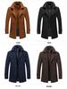 Men's Double Collar Woolen Coat: Autumn/Winter Business Style for Middle-Aged Men