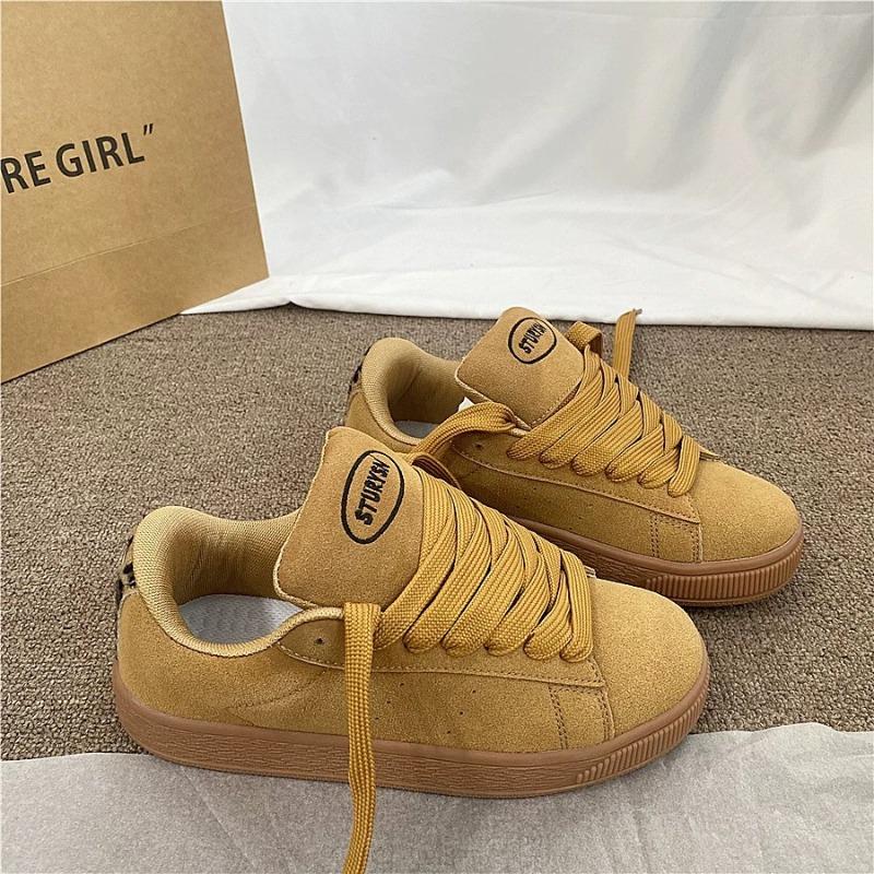 

Bread shoes non-slip and wear-resistant rubber sole student sports and leisure board shoes 2 spring new trend 44 коричневий