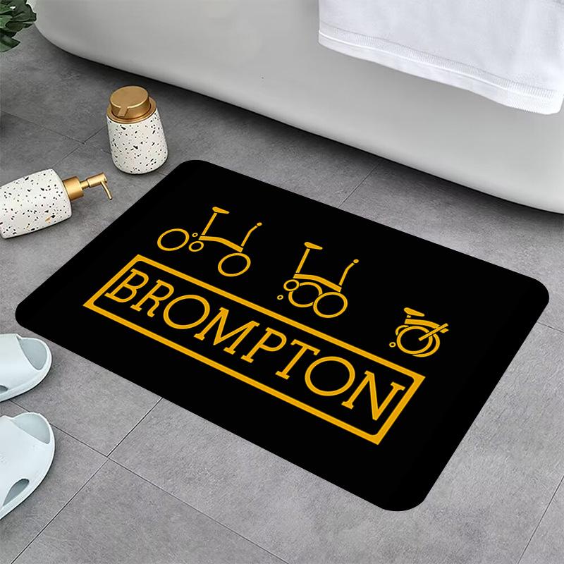 

Brompton Bicycle Pattern Bath Mat Non-slip Absorbent Bathroom Carpet Rug with ECG Line Design Home Decoration Door Mat Entrance (as the picture,30X50CM)