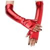 Fake Leather Metallic Gloves Gold Silver Long Gloves Sexy Leather Gloves  Evening Party