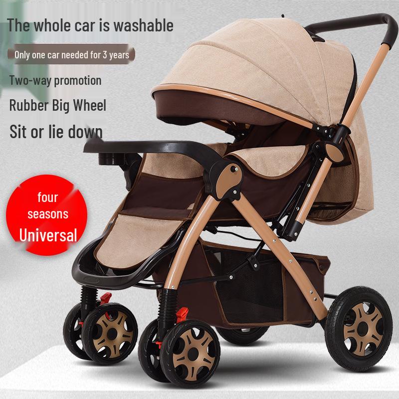 Lightweight Two-Way Baby Stroller: Foldable, High Landscape Design for Sitting or Lying Down, Ideal for Newborns