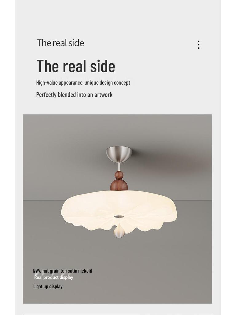 Pre-owned Walnut Dining Table Swing Arm Chandelier, French Cream Style, Eye-Protective.