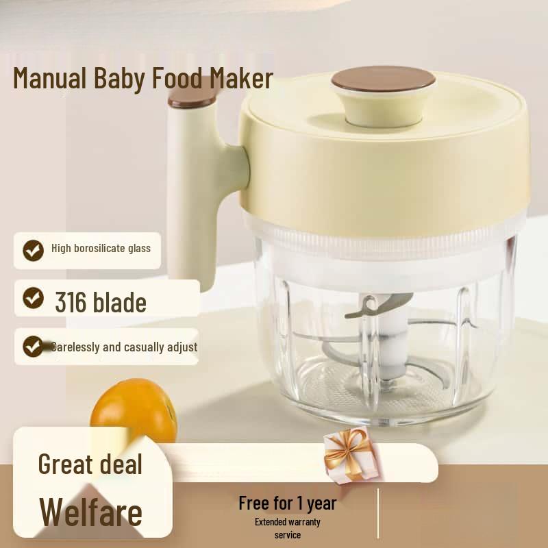 316 Baby-Nahrungsmacher: Leicht zu reinigender Glas-Food-Processor mit mehreren Mahlscheiben für Pürees.