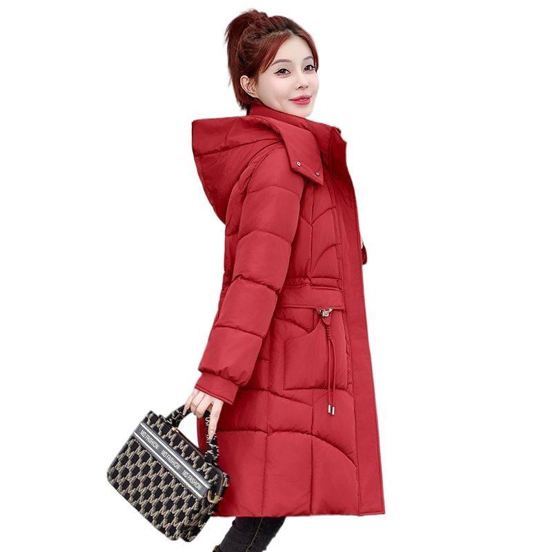 Women's Mid-Length Winter Padded Cotton Coat - Fashionable Slimming Thick Outerwear Jacket (2025)