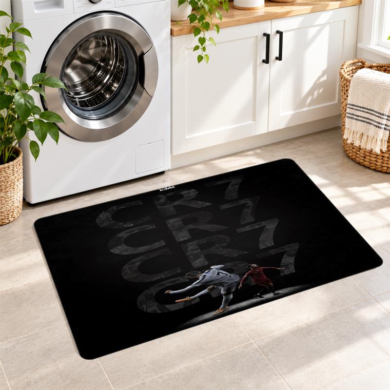 Flannel Kitchen Mat Cristiano Ronaldo Soft Area Rug Non Slip Floor Carpet Home Decoration