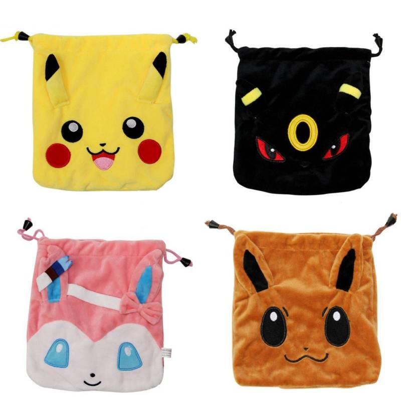 Eevee Pikachu Sylveon Umbreon Soft Drawstring Storage Bags Supplies