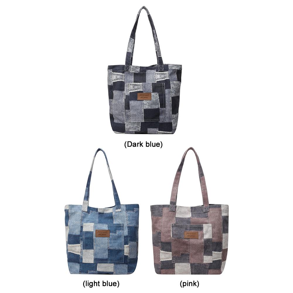 Damen Jeans Schultertasche Lässige Hobo-Taschen mit Innentasche Große Geldbörse für Arbeit Einkaufen Reisen Bolso de mujer
