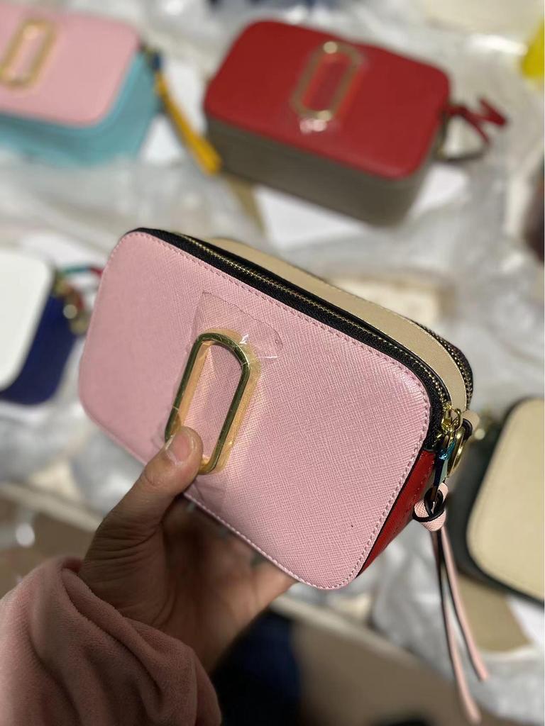 Women's 2025 Trendy Colorblock Wide Strap Camera Crossbody Bag with Double Zipper