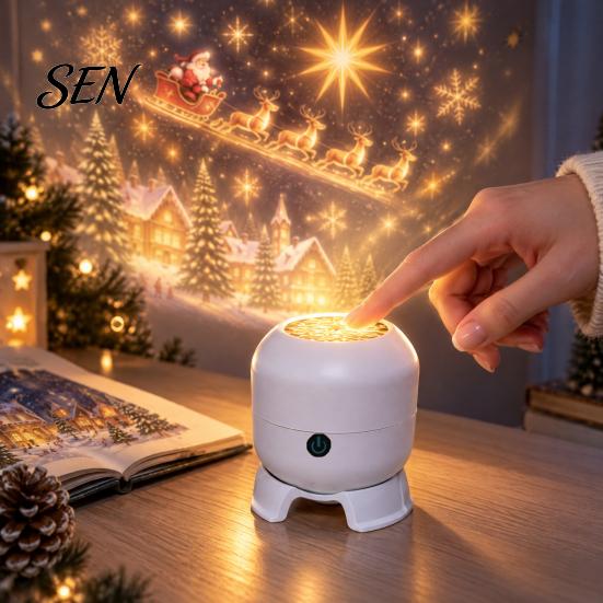Christmas Projector Lamp Magical Projection Night Light, Indoor Room Transformer with Bedroom Star for Holiday Scenes, LED Desktop Bedroom, Home Decor