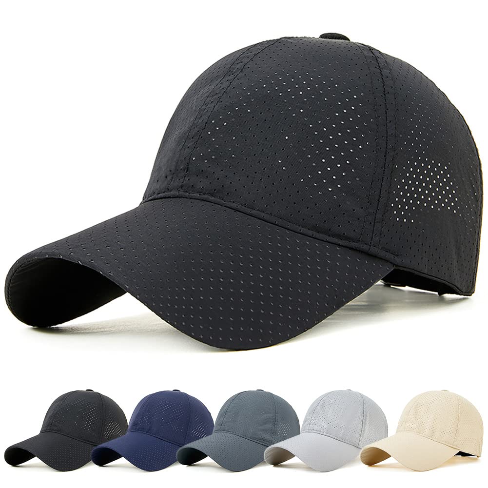 

Кепка для шляпы большого размера Ультралегкая регулируемая сетчатая спортивная бейсболка UV Quick Mountain Outdoor Номер Черный [HORADON] Мужская, [Дышащая сетка,