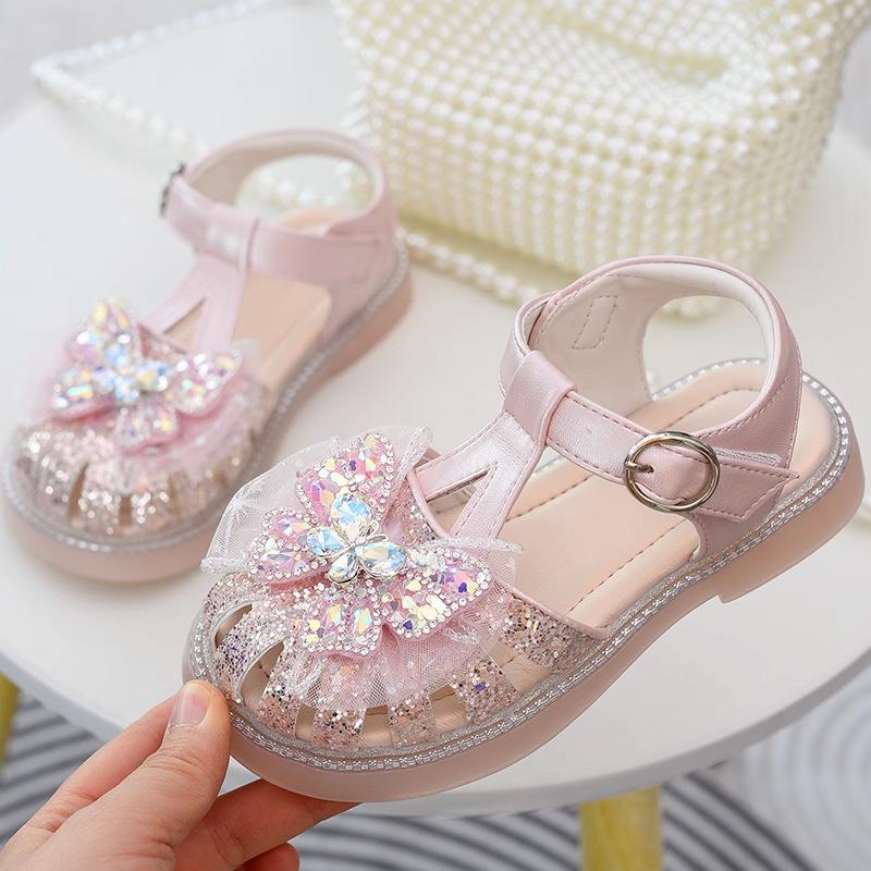 Anti-slip Shoes - New Style Girls  Soft-soled Front-heeled Sandals 24 розовый