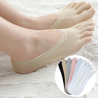Meias de Barco de Verão de Cinco Dedos Femininas Respiráveis Finas Invisíveis Meias Curtas Meias de Malha Femininas Meias de Dedos Separados