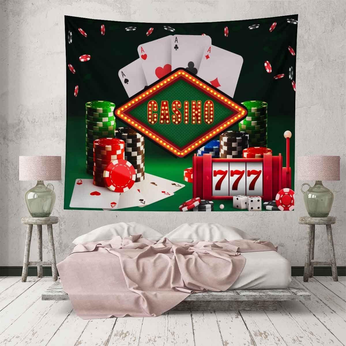 Tapestry Casino Poker Chips Playing Cards 75x100 чёрный