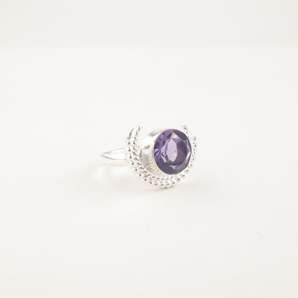 For Women Iolite Gemstone 925 Sterling Silver Handmade Jewelry Statement Ring RR-48-5