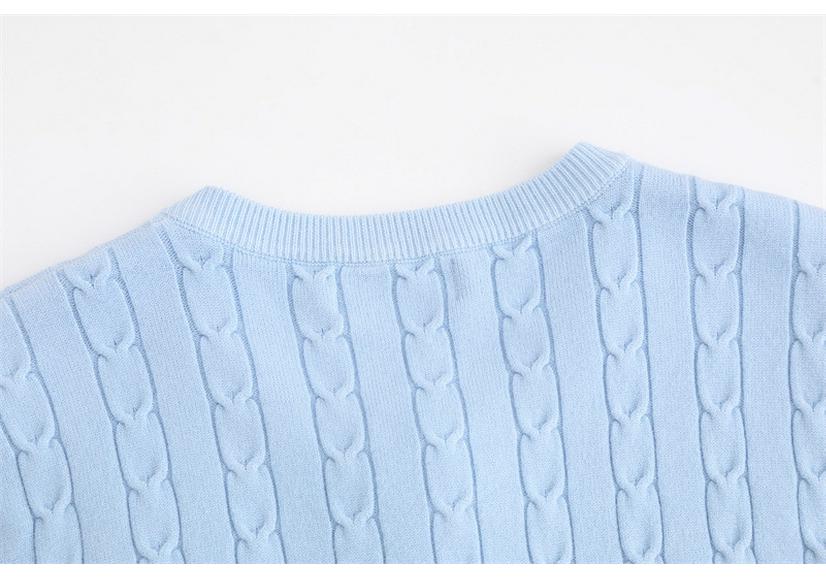 Plus Size Women's Round Neck Cable Knit Cardigan, Long Sleeve, Core-Spun Yarn, Autumn 2025 Collection