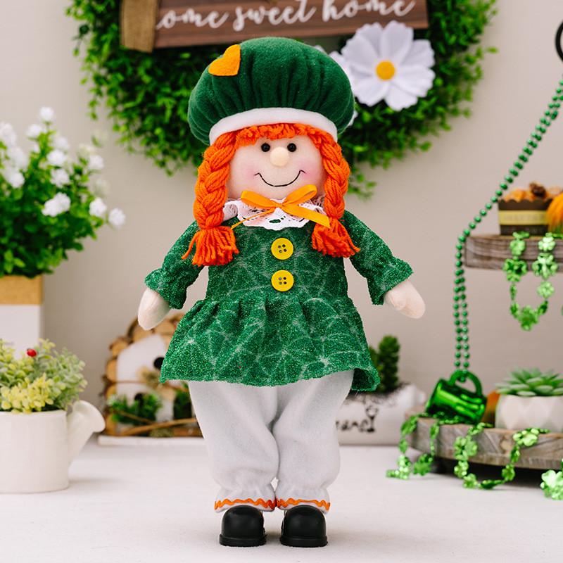 

Green Leaf Charming Festival Standing Doll Decoration For Irish St Patricks Gift Day Green Leaf Girl