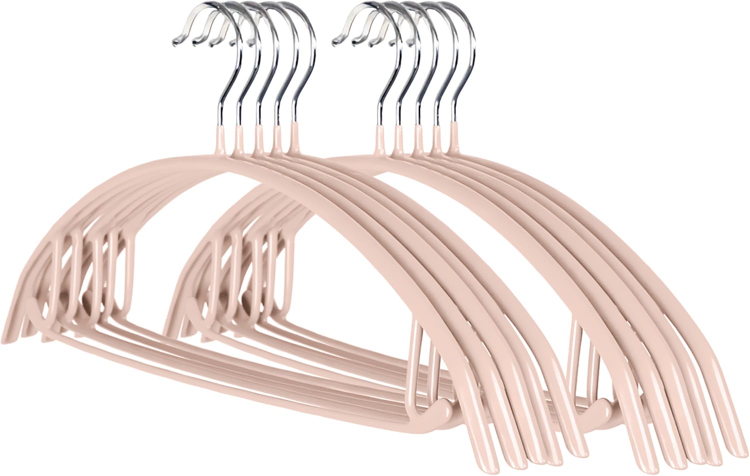 

Hangers for Shape Retention Hanger for Everything from Laundry to Suit Set of 10 [Expo Brand] Arched, Non-Slip [One Storage] Multi-Function Hangers, бежевый