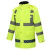 High-Speed Reflective Winter Cotton-Padded Raincoat & Pants Set for Outdoor Use