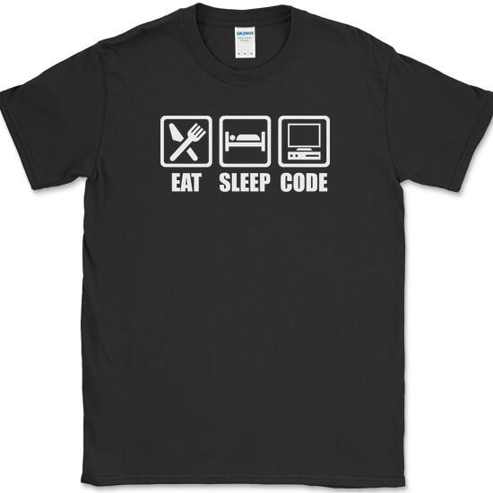 Eat Sleep Code T-Shirt Funny Computer Coder IT Hobby Coding Python C Plus Tee XXL