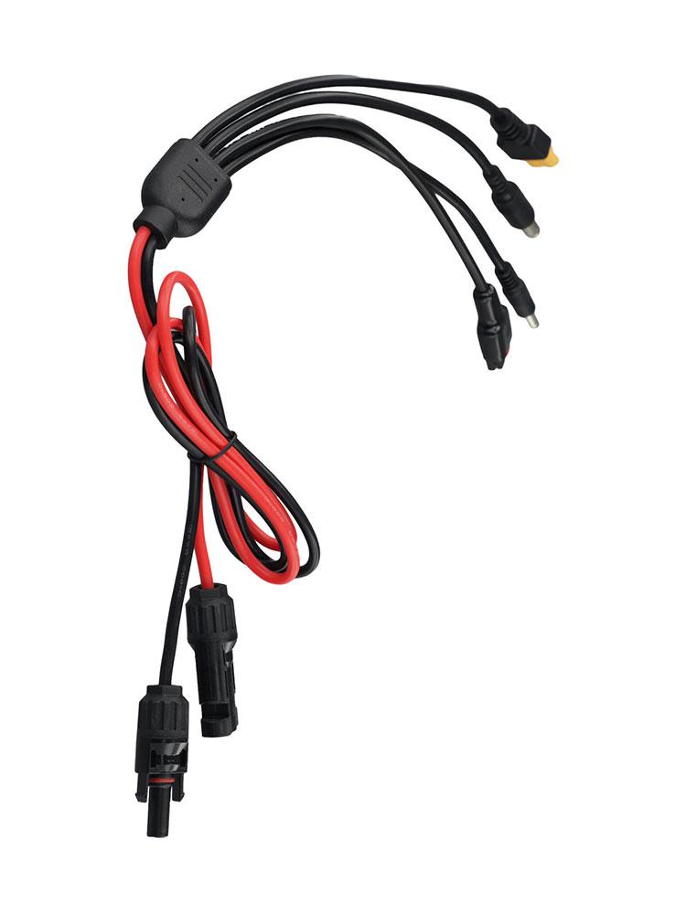 Efficient 4 in 1 Solar Connector Extension Cable Splitter Compatible with For XT60 DC 8mm and 5 5mm Adapters for Power Stations China Mainland