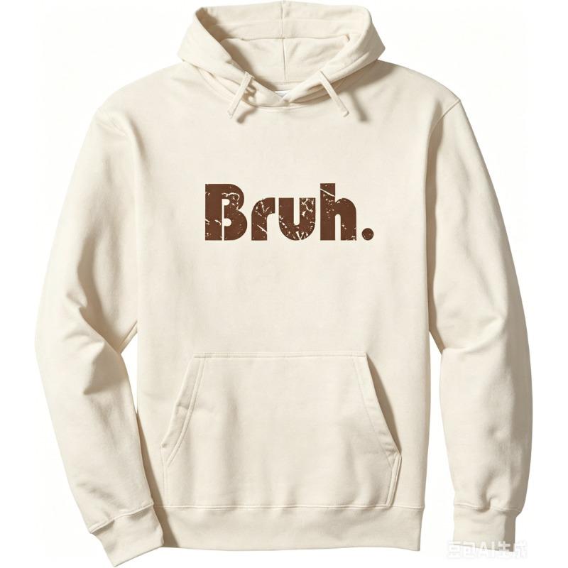 Bruh Meme Funny Saying Brother Greeting Teens Boys Men Pullover Long Sleeve Hoodie
