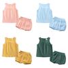 2026 Summer Kids' Cotton Linen Vest & PP Pants Two-Piece Set