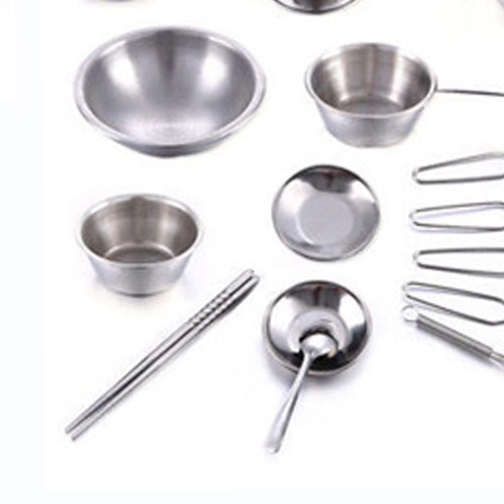 16PCS Pots and Pans Kitchen Toy Stainless Steel Pretend Play Cooking Toys for Kids Kitchen