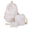 Casual Three-piece School Bag Set Large Capacity Students School Bag Nylon Bow Backpack  Outdoor