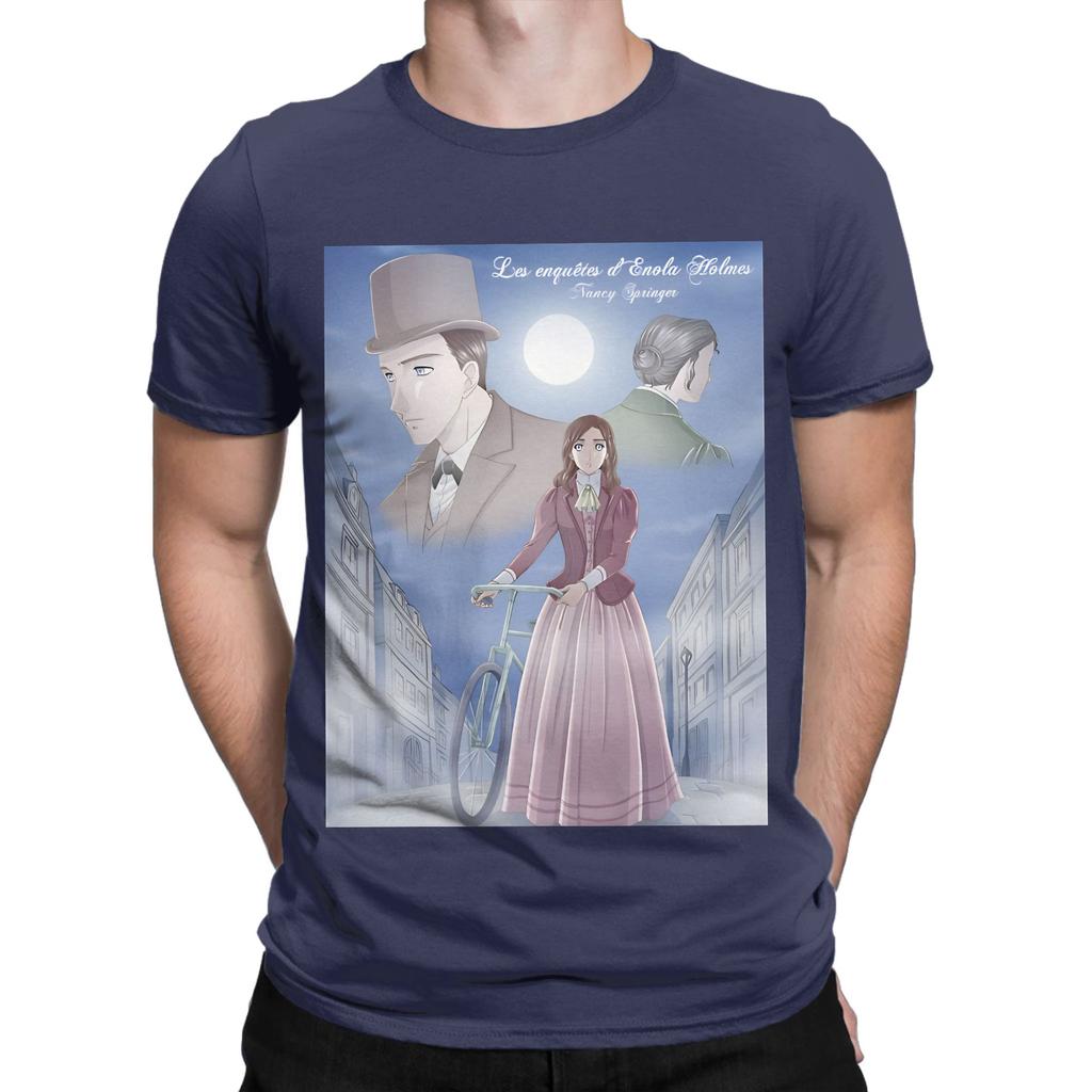 Die Enola Holmes Mysteries Malerei Blau Lustig 100% Baumwolle T-Shirt Die Enola Holmes Mysteries T-Shirts Oberteile Für Unisex