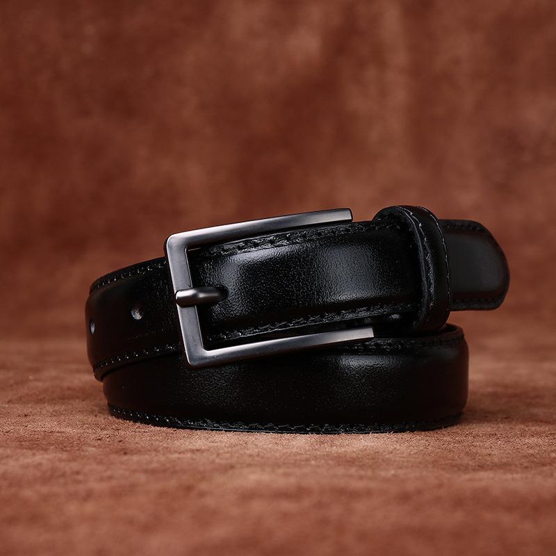 

Женский кожаный ремень шириной 2,4 см, простой и универсальный, в стиле ретро, модный, повседневный, минималистичный, из натуральной кожи первого слоя, для женщин 90cm