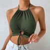 Women's Clothing, 2025, Summer New Style, Sexy Camisole, Vest, Neck Hanging, Short Style, Exposed Navel, Outerwear