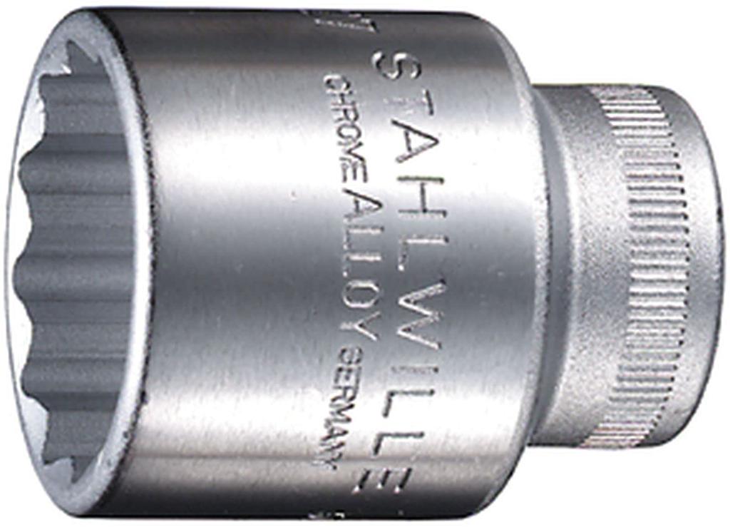 Stahlwille 50-30 12-Point Socket, 12.7mm Drive x 45mm Overall Length, 1 Piece