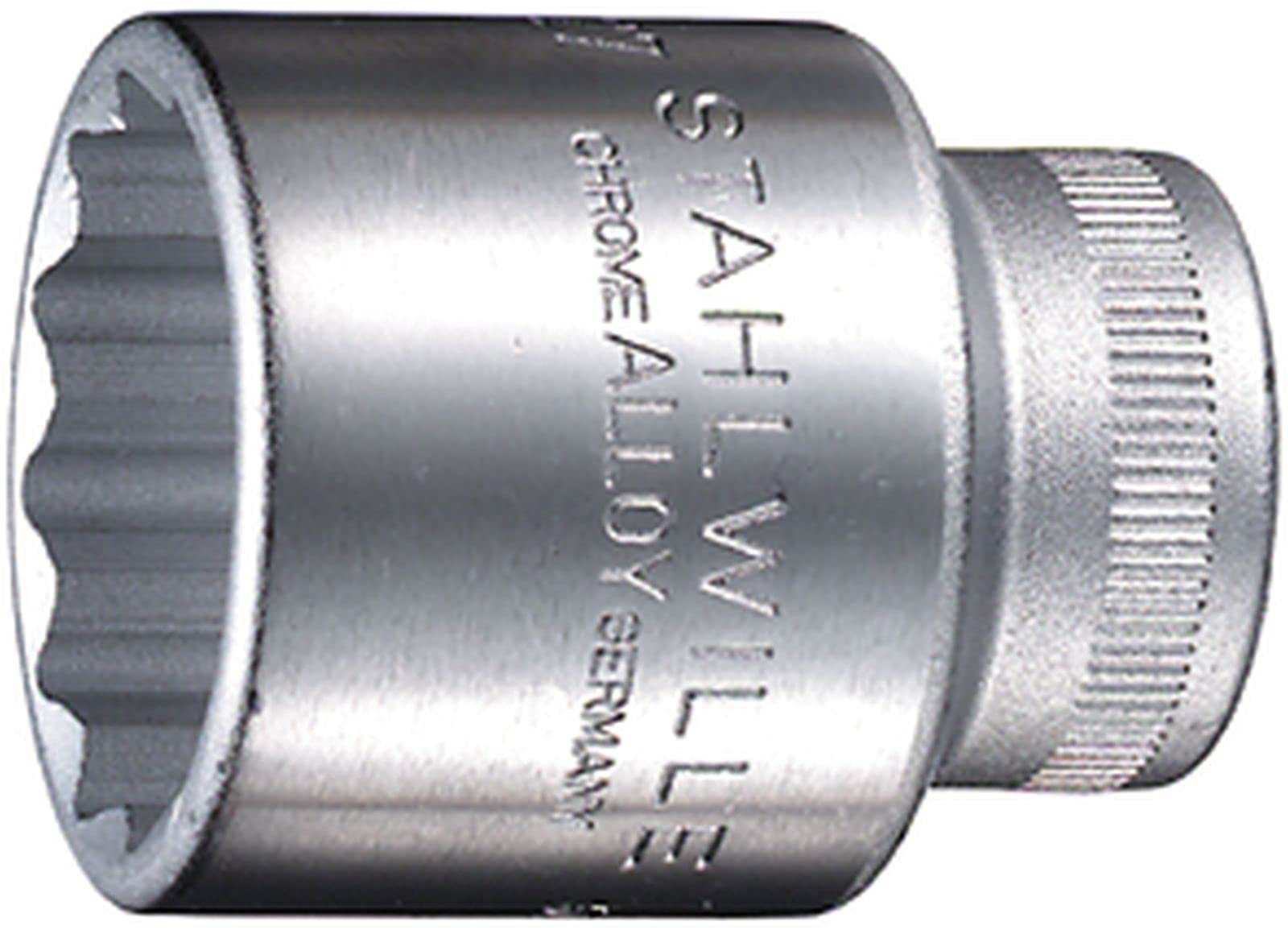 

Stahlwille Drive x 47mm Overall 1 Piece 50-32 12-Point Socket, 12.7mm Length,