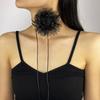 Stylish Rose Blossom Necklace Simulation Flower Neckchain Women Girls Collarbone Chain Eye Catching Choker Accessory