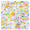 56 Cartoon Rainbow Stars Graffiti Stickers Colored Girl Heart Account Diary Decorative Material Stickers