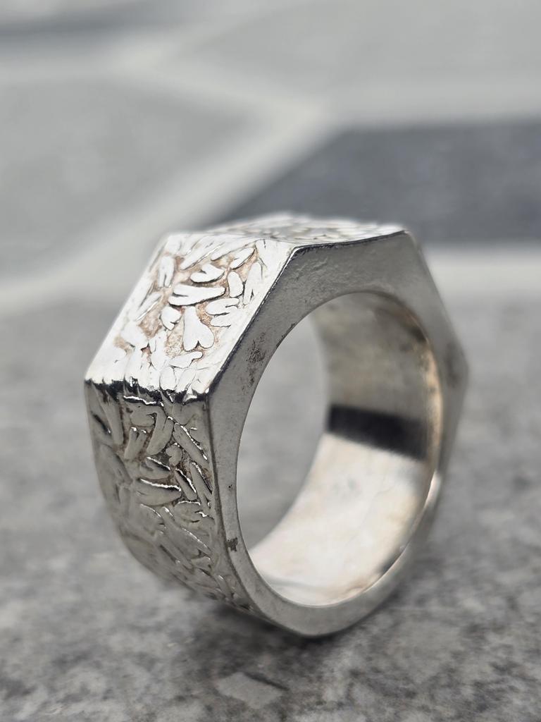 Sigillring Tunga Silverringar Statementringar För Män 925 Sterling Silver Minimalistisk Handgjord Ring, Kupolformad Sigillring