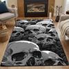 Black Art Skull Printing Carpet for Living Room Bedroom Bedside Floor Mat Sofa Table Area Rugs Home Decor Halloween Gift