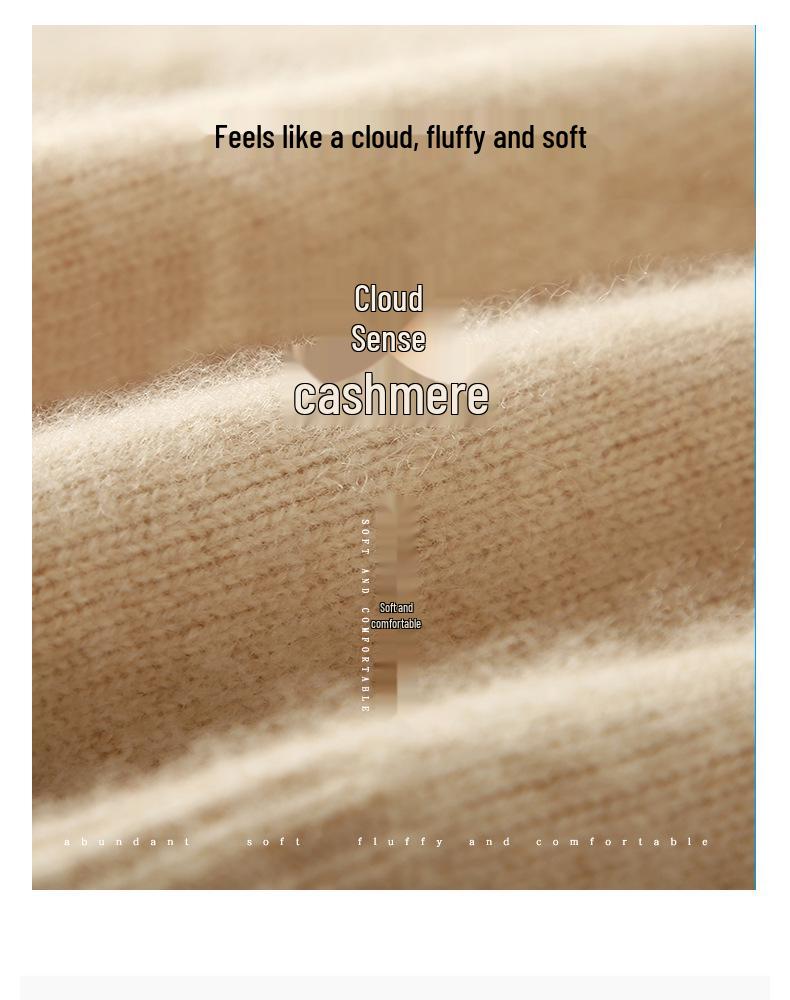 Cashmere Knit Loose Fit High Neck Sweater - Wang Fei Style, Thickened Autumn/Winter Pullover for Women