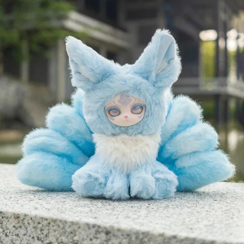 2025 In Stock Chinese Original Blessing Nine-Tailed Fox Series Cute Mythical Plush Doll Blind Box Trendy Collectible Toy Gift