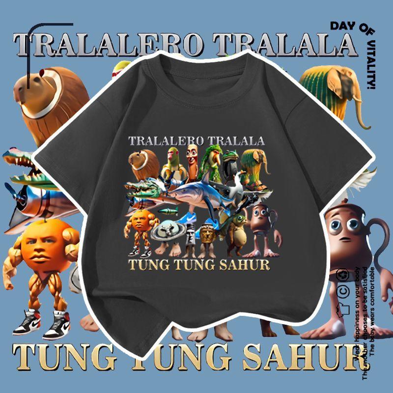 

Tung Tung Sahur T Shirt Wooden Stick Man Male Female Fun Pattern Shan Hai Jing AI Funny Printed Short Sleeved T-shirt 4XL