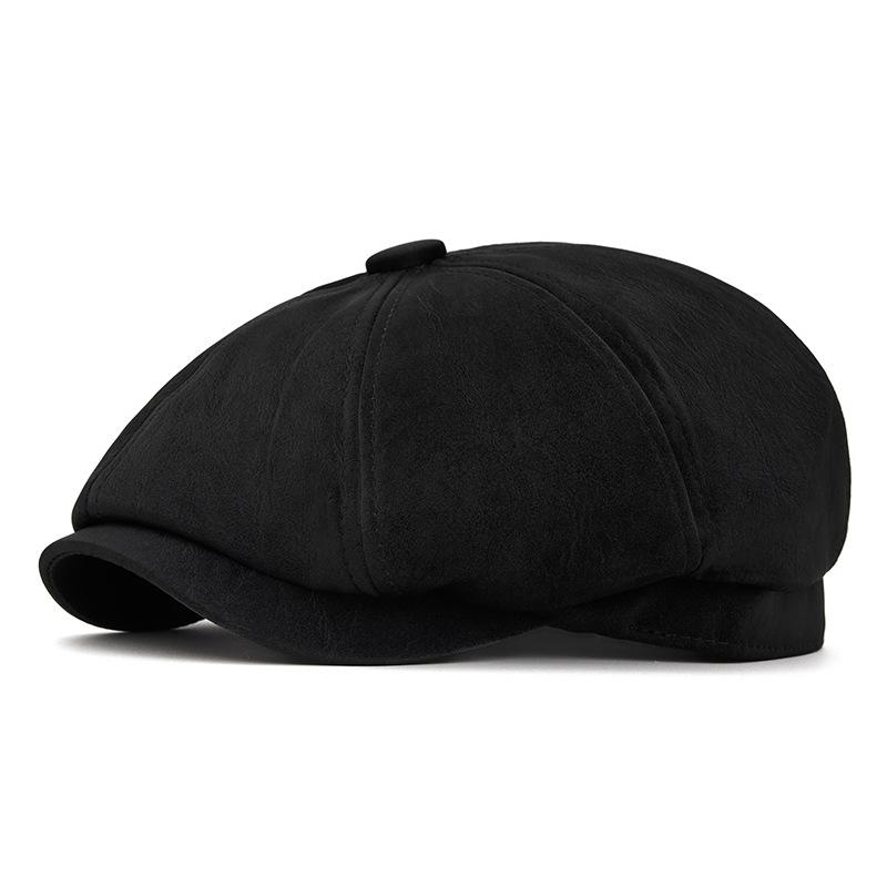 Autumn Winter Warm Beret Men Octagonal Cap British Vintage Cap Painter's Cap Newsboy Cap