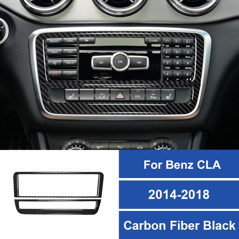 Real Carbon Fiber For Mercedes Benz CLA 2014-2018 Car Console CD Panel Frame Decoration Sticker Car Interior Accessories