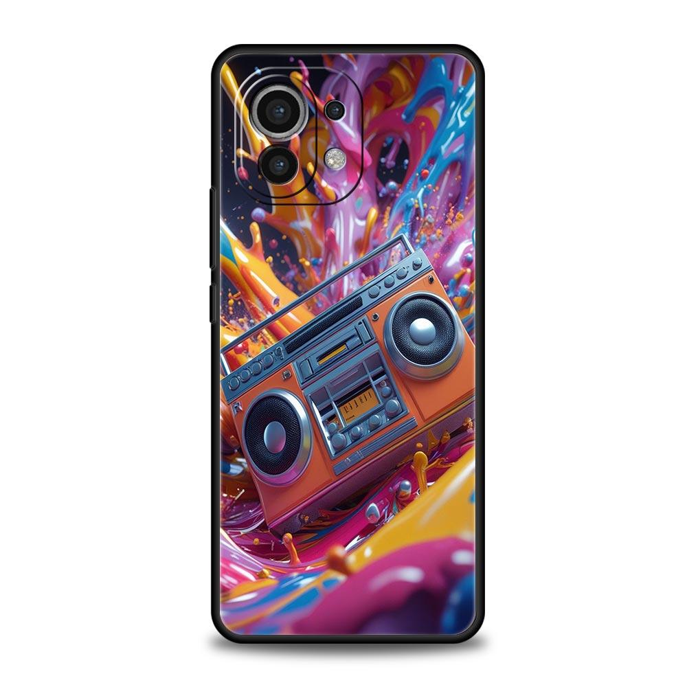 Retro Recording Device Phone Case Cover for Xiaomi Mi 17 15 14 13 12 11 Ultra 15T 14T 13T 12T 11T Pro Lite 5G Soft TPU Shell Bag