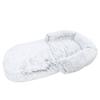 Winter Dog Bed 180x115x25CM Foldable PVC Bottom Human Size Dog Bed for People Pet Light Grey