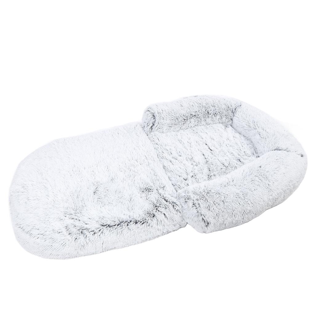 Winter Dog Bed 180x115x25CM Foldable PVC Bottom Human Size Dog Bed for People Pet Light Grey
