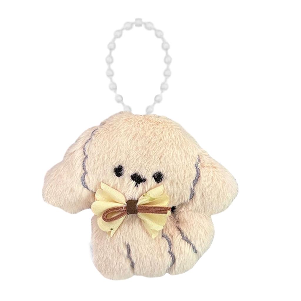 Soft Dog Plush Doll Key Holder Stuffed Animal Toy Shaped Keychain Bag Pendant Multipurpose Accessory for Daily Use