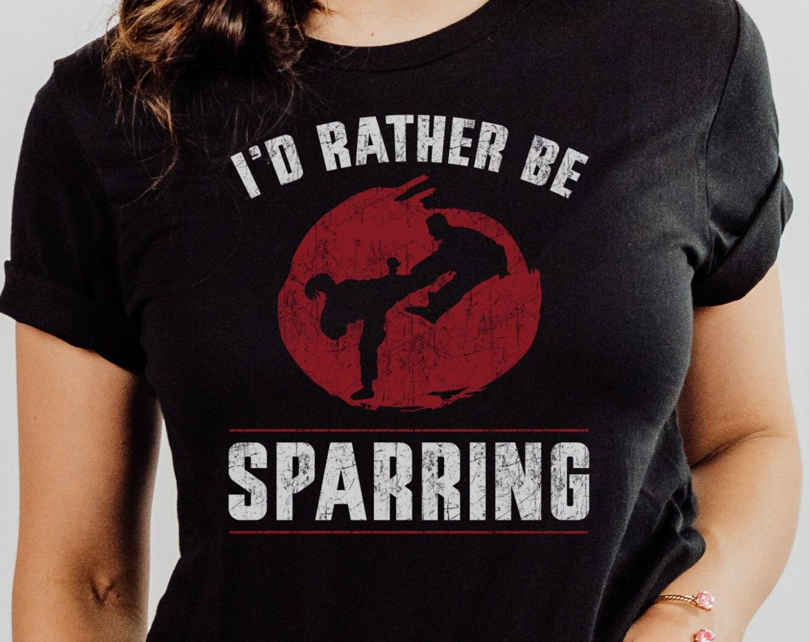 Funny Martial Arts T Shirt for Women, Karate Gift for Women, I d Rather Be Sparring Tee, Taekwondo Shirt for Girls, Martial Artists Gifts L